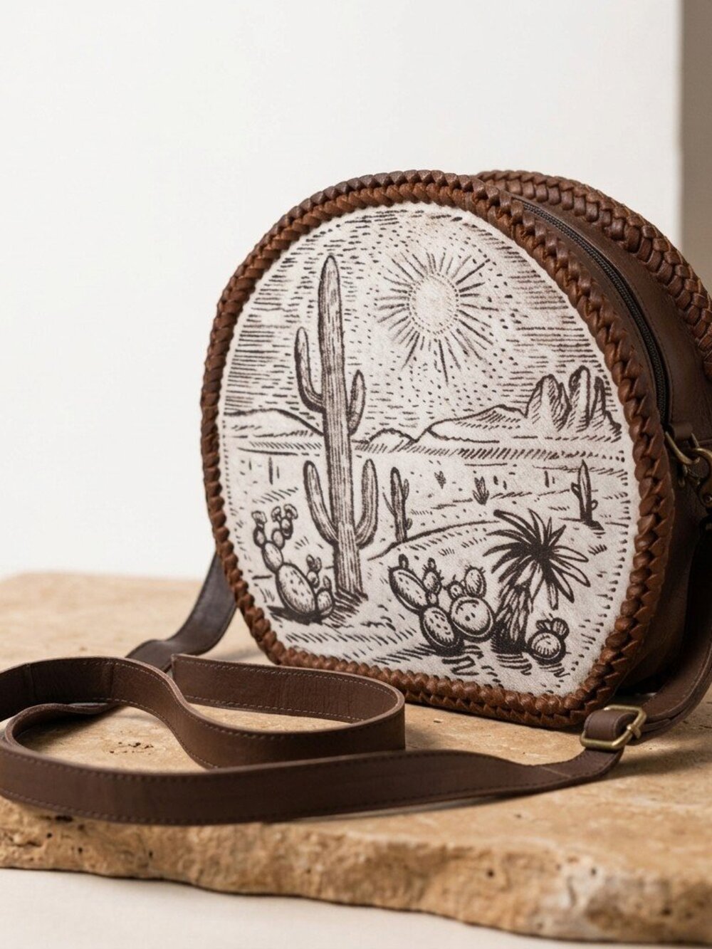 Desert Sketch Round Crossbody